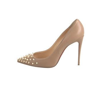 Christian Louboutin Leather Studded Accents Pumps Size 38.5